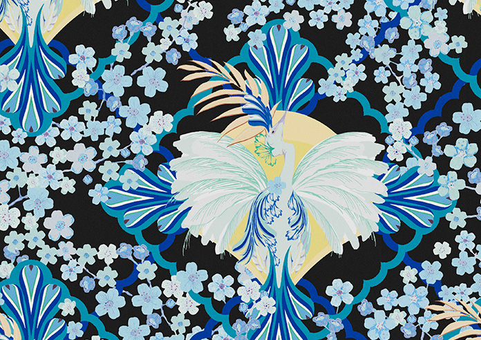 Faded Glamour, China Blue Black - Made To Measure Curtains - Image 9